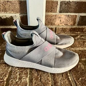 Gray and Pink Adidas Shoes